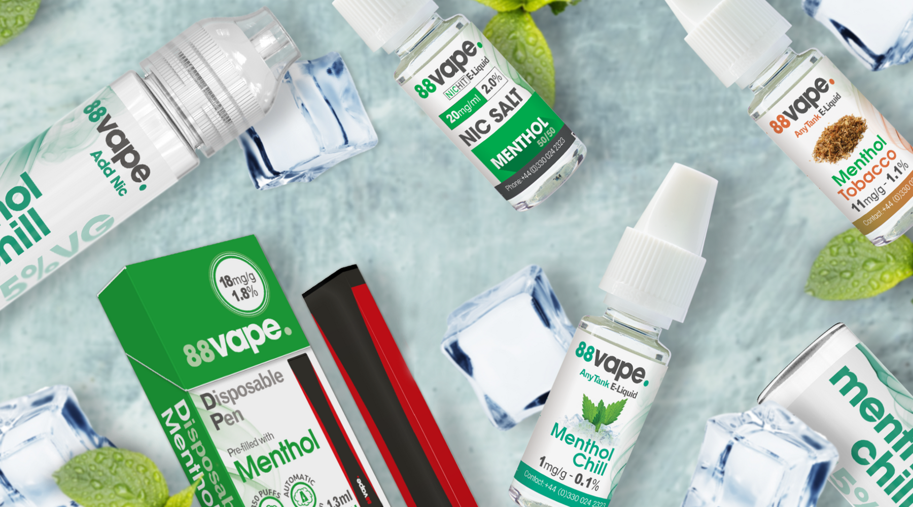 The 88Vape Menthol Range