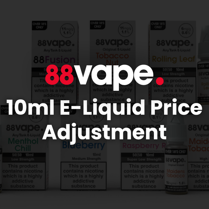 88Vape 10ml E-Liquid Price Adjustment