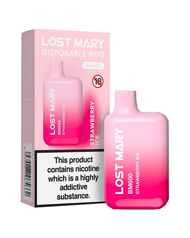 Strawberry Ice Lost Mary BM600 Disposable Pod — 88Vape